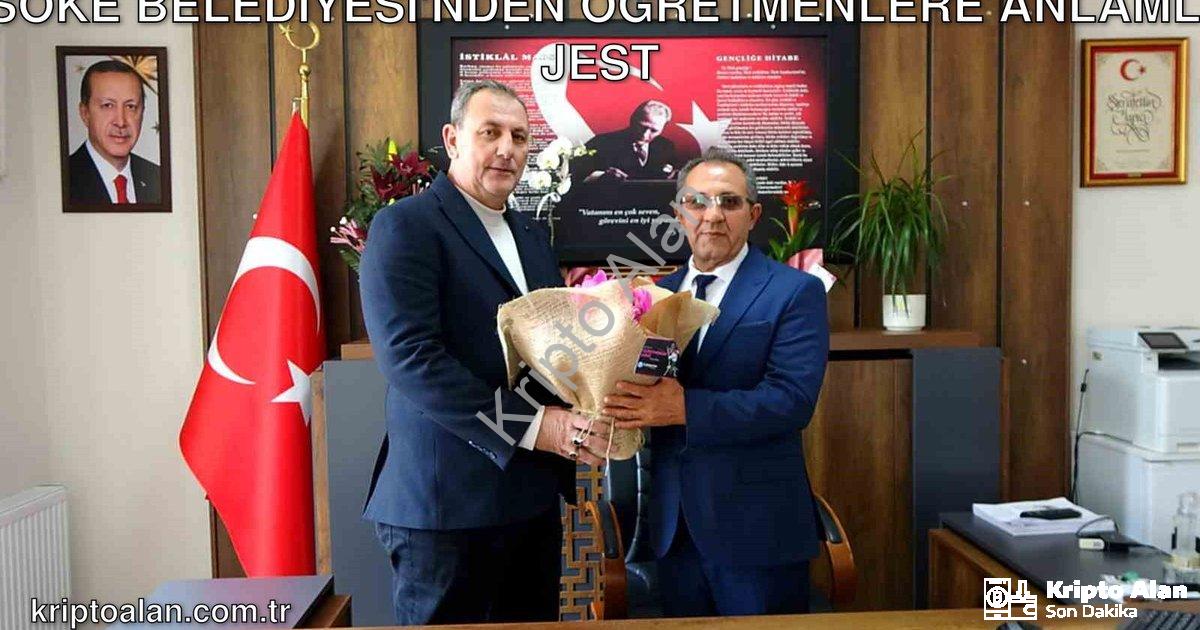 "Söke Belediyesi'nden Öğretmenlere Anlamlı Jest" başlıklı haber için fotorealistik, profesyonel bir
