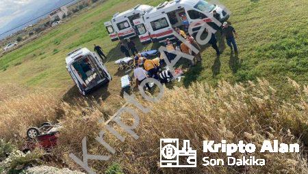 Manisa’da Araç Tarlaya Savruldu: 5 Kişi Yaralandı