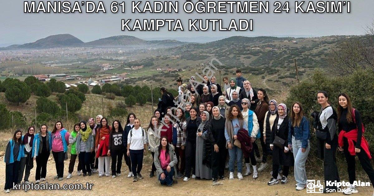 "Manisa’da 61 Kadın Öğretmen 24 Kasım’ı Kampta Kutladı" başlıklı haber için fotorealistik, profesyon