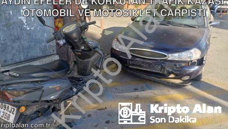 Aydın Efeler’de Korkutan Trafik Kazası: Otomobil ve Motosiklet Çarpıştı