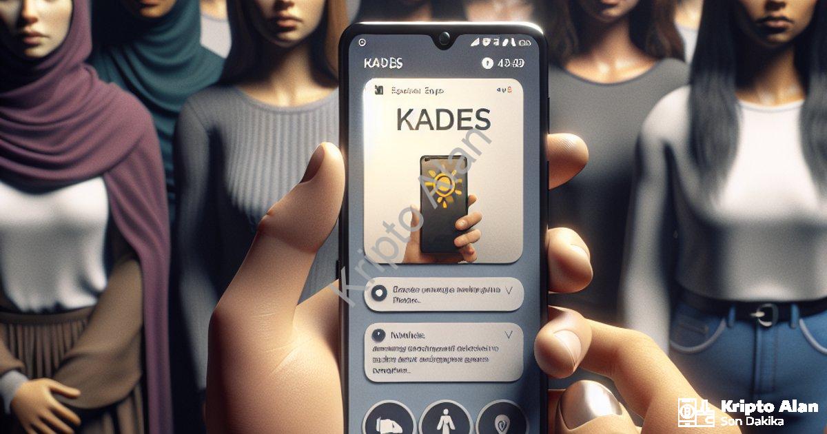 "Kadına Şiddetle Mücadelede KADES Uygulamasının Hayati Önemi" başlıklı haber için fotorealistik, pro